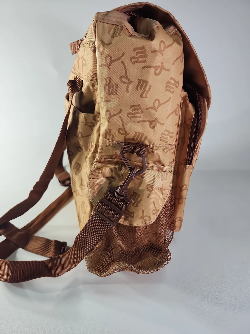 Rocawear Tan Monogram Logo Backpack